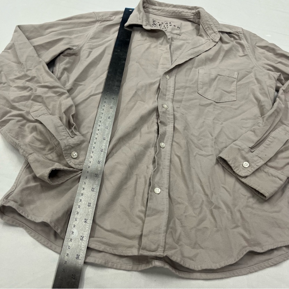 Frank & Eileen Medium Shirt Womens Barry Tan Khaki Long Sleeve Button Front - Picture 6 of 12